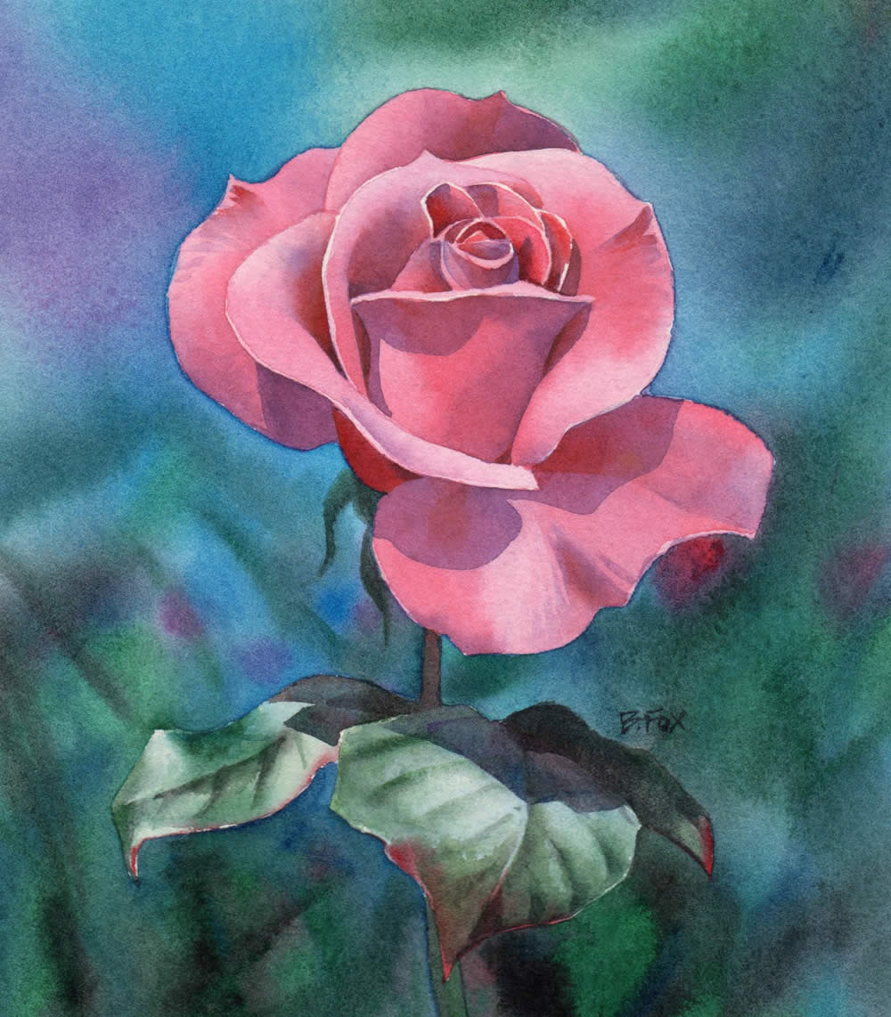 Watercolour Painting Demonstration Perfectly Pink Rose
