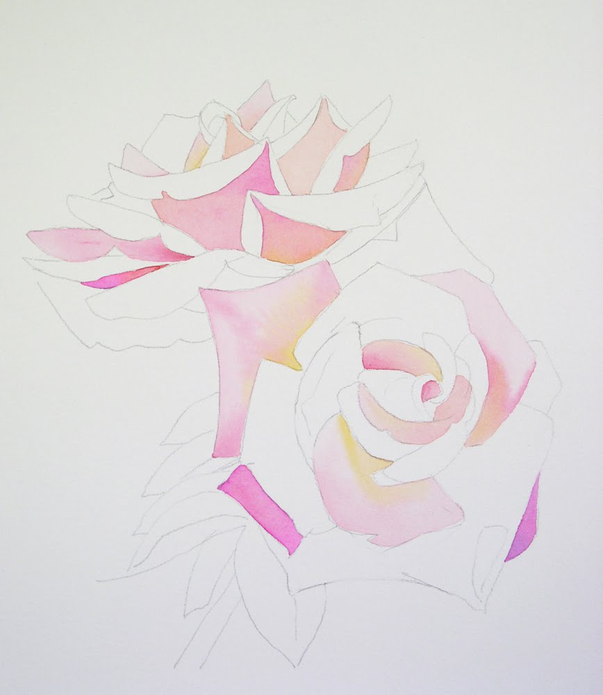 Watercolor Rose Painting Demo 2