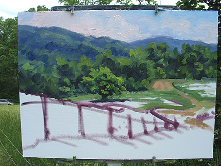 Landscape painting demonstration by Jennifer Young