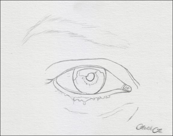 Female Eye Pencil Drawing Tutorial Step 1