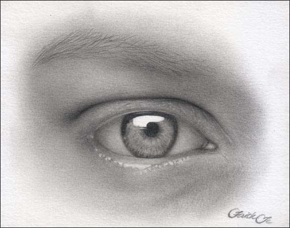 Female Eye Pencil Drawing Tutorial Step 12