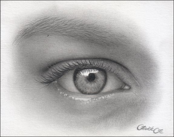 Female Eye Pencil Drawing Tutorial Step 13
