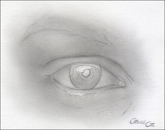Female Eye Pencil Drawing Tutorial Step 3