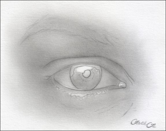 Female Eye Pencil Drawing Tutorial Step 4