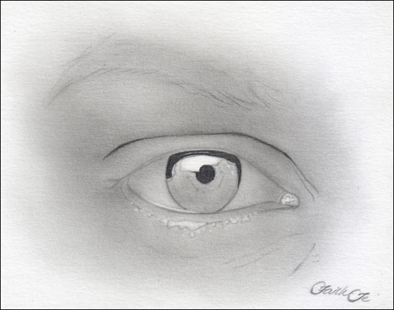 Female Eye Pencil Drawing Tutorial Step 5
