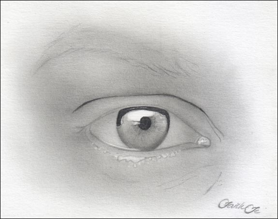 Female Eye Pencil Drawing Tutorial Step 6
