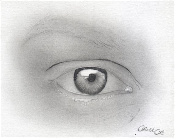 Female Eye Pencil Drawing Tutorial Step 7