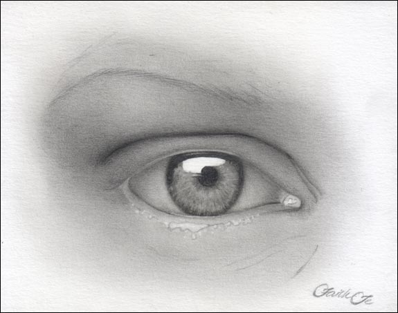 Female Eye Pencil Drawing Tutorial Step 9