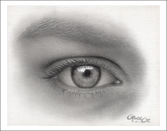 Female Eye Pencil Drawing Tutorial Finished