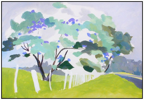 Jacanda Trees Acrylic Painting Demo