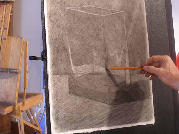 drawing with charcoal
